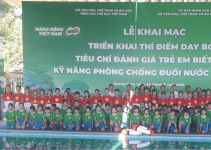 Triển khai thí điểm dạy bơi tại Quảng Nam