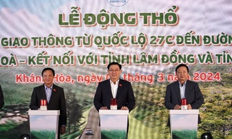 Chủ tịch Quốc hội dự lễ động thổ tuyến đường nối Khánh Hòa, Ninh Thuận,...